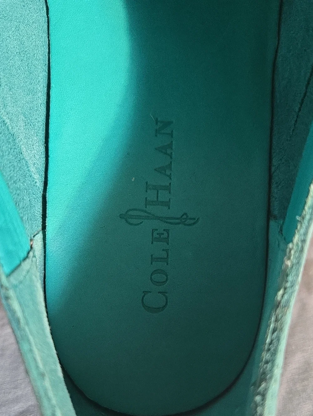 Men's Cole Haan Lunargrand Wingtip Turquoise Suede  Oxfords Sz 9.5